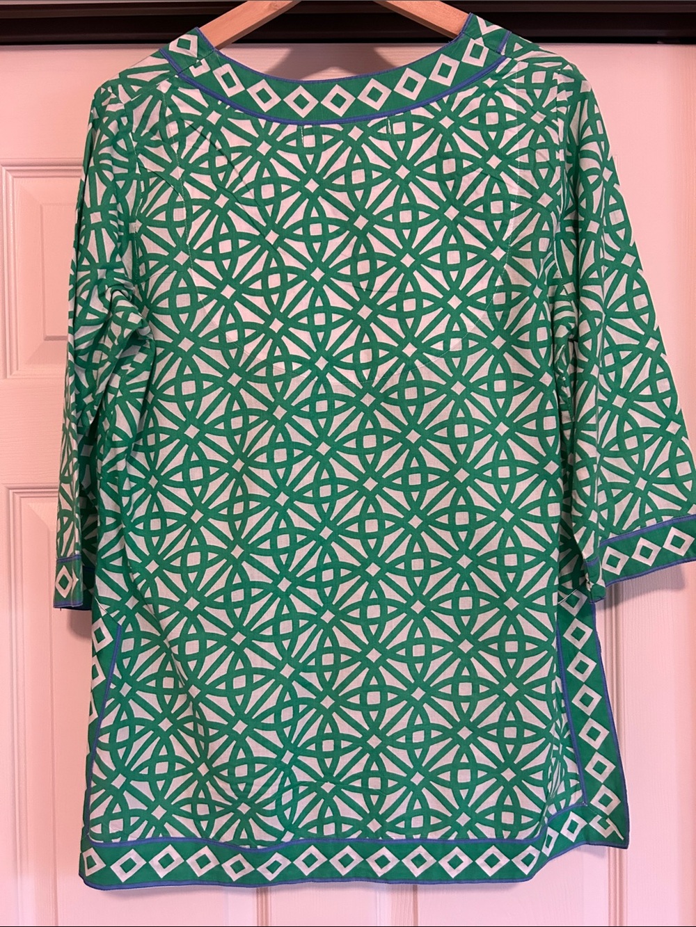 Gretchen Scott Designs Geometric Print Split-Neck Tunic Size Medium - Picture 2 of 7